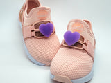 Heart Light Up Shoelace Charms Violet